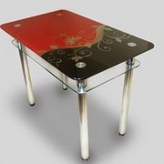 Стеклянные журнальные столы › “50Х50″ красный/золото фото