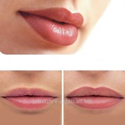 Перманентный макияж губ, частичное заполнение фотография