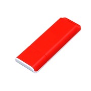 Флешка прямоугольной формы, оригинальный дизайн, двухцветный корпус, 16 Гб, красный/белый фото