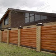 Забор, фасад из металлического сайдинга, стальбрус фотография