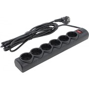 Сетевой фильтр Defender DFS 155 5 м, черный, 6 розеток (99496) фото