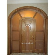 Межкомнатная дверь покрытые шпоном сосны Берест со стеклом коричневый фотография