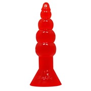 Красная анальная пробка-елочка с присоской - 17 см. Baile Bi-017005-0102 фото
