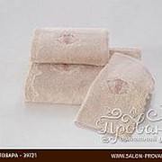 Набор полотенец для ванной в подарочной упаковке 32х50 3 шт. Soft Cotton DESTAN хлопковая махра пудра