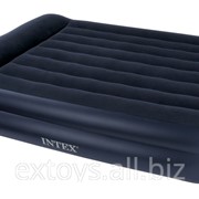 66720 Intex Надувная двухспальная кровать с подголовником 203х157х47 см фото