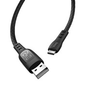 Кабель Hoco S6, USB - Type-C, 3 А, 1.2 м, дисплей с таймером, черный фото