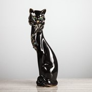 Копилка “Кошка Сиамская“, глазурь, чёрная, 43 см фото