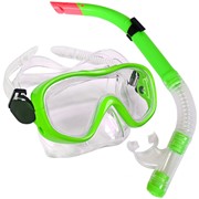 E33109-2 Набор для плавания юниорский маска+трубка ПВХ зеленый Спортекс