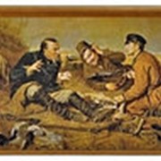 Игра нарды "Охотники на привале" в деревянной коробе, средние