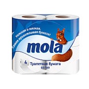 Туалетная бумага Mola Белая 2-сл. (4рул/упак) (10упак/пак) фотография