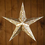 Светильник бумажный “Звезда“ 1х25Вт Е14 белый с узорами 60х55х24 см фото