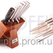 Набор ножей 7 предметов на деревянной подставке 6998 Gipfel фотография