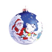 Шар Санта-клаус на белом медведе фотография