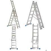 Алюминиевая трехcекционная универcальная профессиональная лестницa, 9318 фото