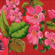 Ткань Джинс арт.198.03.06 бордо, розов.цветы, арт. 9728 фотография