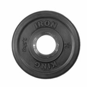 Диск Евро-Классик обрезиненный черный Iron King 2,5 кг, диаметр 51 мм фото