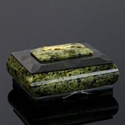 Шкатулка “Ящерица“, 11,5х9х5,5 см, натуральный камень, змеевик фото