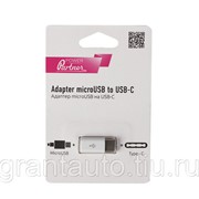 Адаптер PRT-034115 мicro-USB to USB type-C белый Partner фото