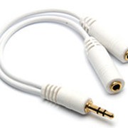 Аудио-сплиттер GSMIN Sound Split разветвитель для двух наушников Mini Jack 3.5 мм (Белый)