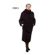 Пальто женское утепленное, модель 5589-1, бордовое, на пуговицах, рост 158-170 фото