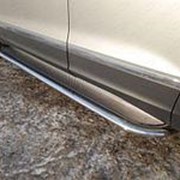 Пороги VW Tiguan 2016–наст. время (с площадкой лист нерж. сталь 75х42 мм) фото