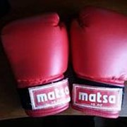 Перчатки боксерские Matsa super кожа (Красный, 10oz) фото
