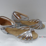 Туфли для бальных танцев, каблук 3 см серебро фотография