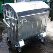 Стальной горячее-оцинкованный мусорный евроконтейнер объемом 1100 литров