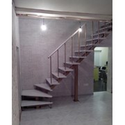 Лестница с забежными ступенями на монокосоуре фото
