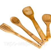 Лопатки для приготовления пищи 4 штуки, бамбук, в пакете, Domina КН-12 фотография