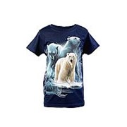 Красивая футболка синего цвета с медведем 10 фото