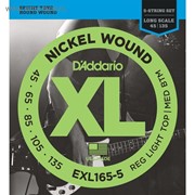 Струны для 5-струнной бас-гитары D'Addario EXL165-5 XL NICKEL WOUND фото