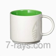 Керамическая чашка с оригинальным принтом Starbucks White/Green фото