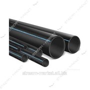 Труба ПНД Акведук (BLACK LINE) д.25 PN10*2, 3 черная с синей полосой (200 м. ) №394818