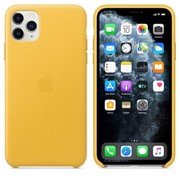 Чехол Apple iPhone 11 Pro Max Leather Case - Meyer Lemon (MX0A2ZM/A) фотография