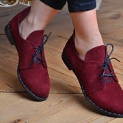 Женские туфли на шнуровке с подошвой гвоздики в расцветках. ВВ-7-0918 фото