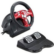 Руль Genius Trio Racer FF с педалями, для PC, PlayStation2, XBOX, с обратной связью фото