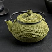 Чайник с ситом “ВОСТОЧНАЯ НОЧЬ“ зеленый эмаль внутри 600мл фотография