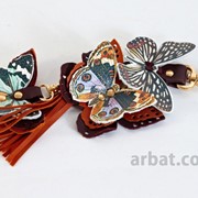 Брелок "Бабочки" 540-11-04 кожа