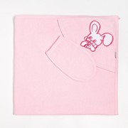 Пелёнка с уголком 90х90 + рукавичка, Зайка розовый, махра 170 г/м хлопок 100% фото