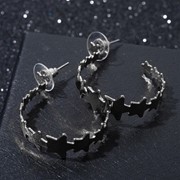 Серьги-кольца 'Звёзды' млечный путь, цвет серебро, d3 фотография