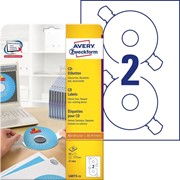 Этикетки Avery Zweckform для CD, DVD, d 117 мм, I-J+L+K+CL, белые, 50 штук Белый фото