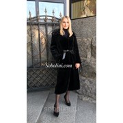 Шуба из бобра канадского с внутренним сзади поясом фото