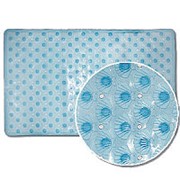 Коврик резиновый “Ракушка“ 62х37 (BR-6237) для ванной на присосках, голубой фото