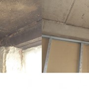 Пескоструйная обработка стен и потолка от сажи после пожара фотография