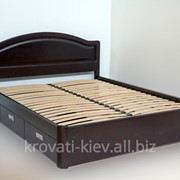 Кровать двуспальная “Анжела“ из массива ясеня, дуба, ольхи фотография