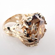 Перстень золотой с бразильским цитрином Артикул: К100 фотография
