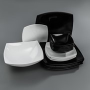 Сервиз столовый Quadrato Black&White, 19 предметов фотография