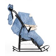Санки-коляска Kristy Luxe Premium Soft Plus Синий фото