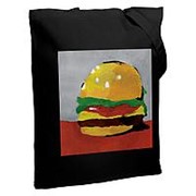 Холщовая сумка «Гамбургер», черная фото